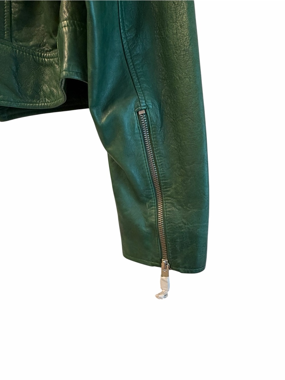 Lamarque Emerald Green Leather Moto Jacket - Picture 5 of 9